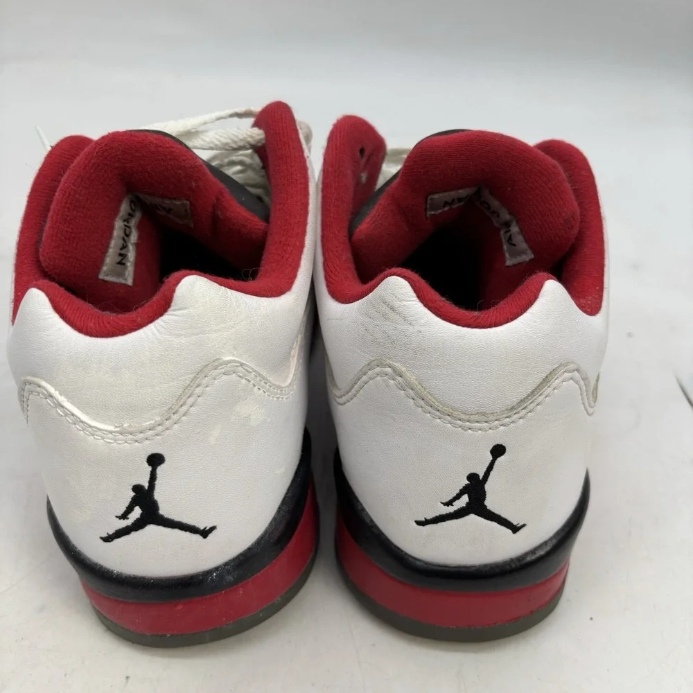 Air Jordan 5 Retro 2016 Low Fire Red Shoes Mens 9 Lace Up White Sneaker Sports